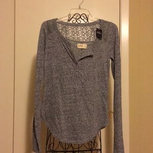 Long-sleeve t-shirt with lace at top